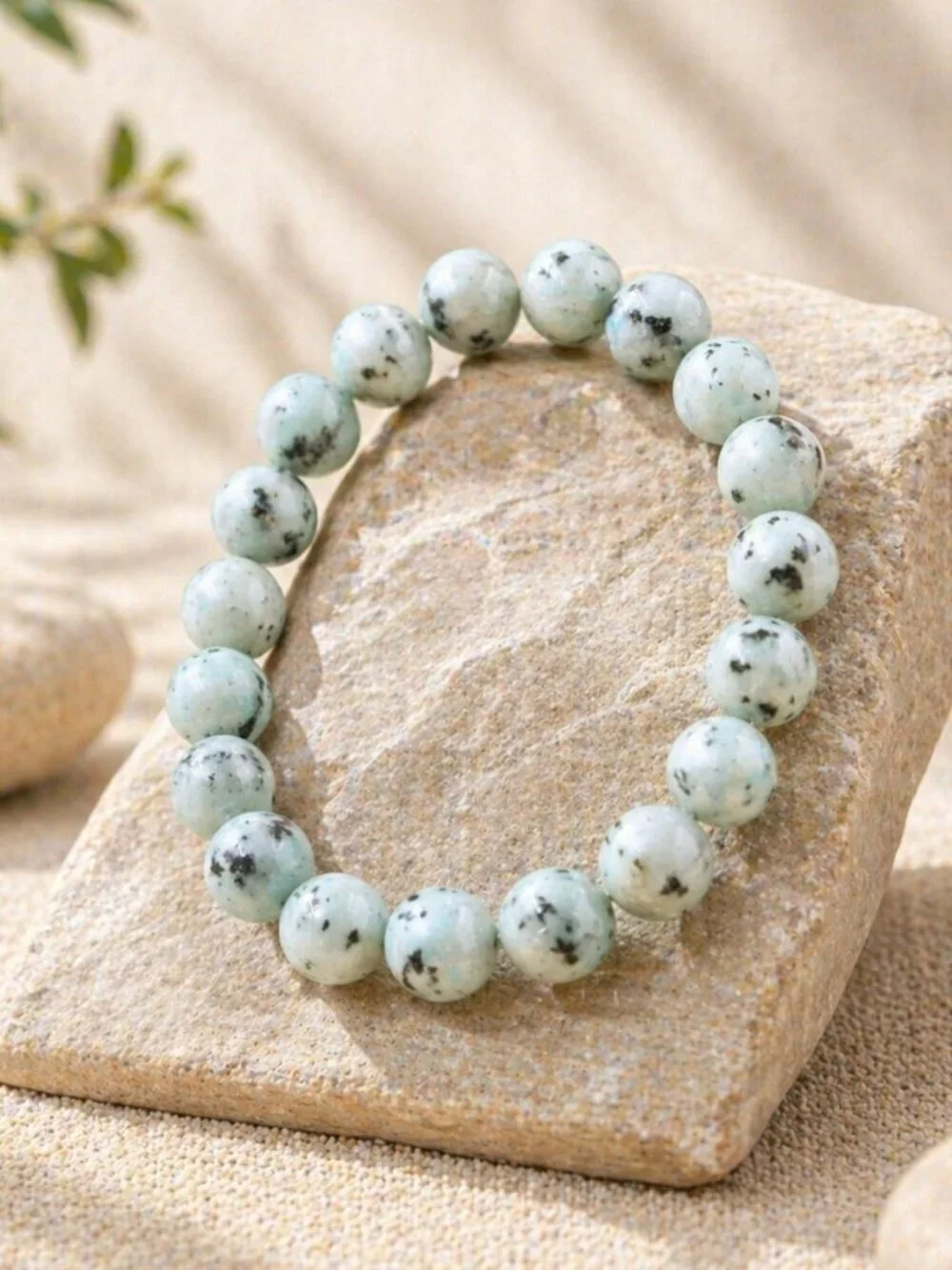 Kiwi Jasper Gemstone Bracelet | Handmade
